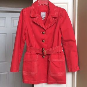 Coral trench coat